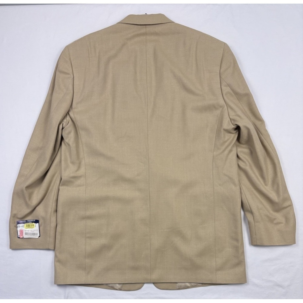 NWT Daniel Cremieux Collections Tan Birdseye Silk/Wool Blazer 46L USA Union Made - Picture 4 of 16